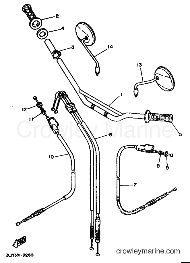 1994 Dirt Bike TW200E - TW200E (3LY2) [999] - STEERING HANDLE & CABLE