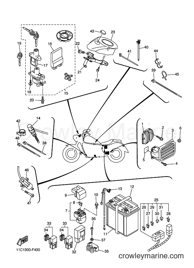 Yamaha Motors XVS1300A (11C1) [040] - ELECTRICAL 2