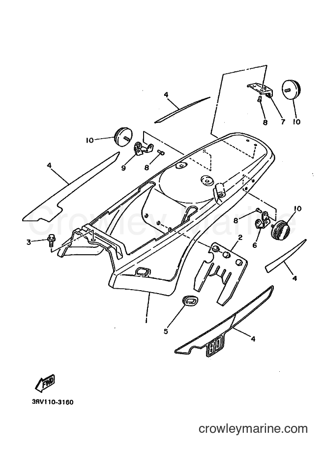 1993 Dirt Bike PW80 - PW80 (3RV6) [010] - SIDE COVER