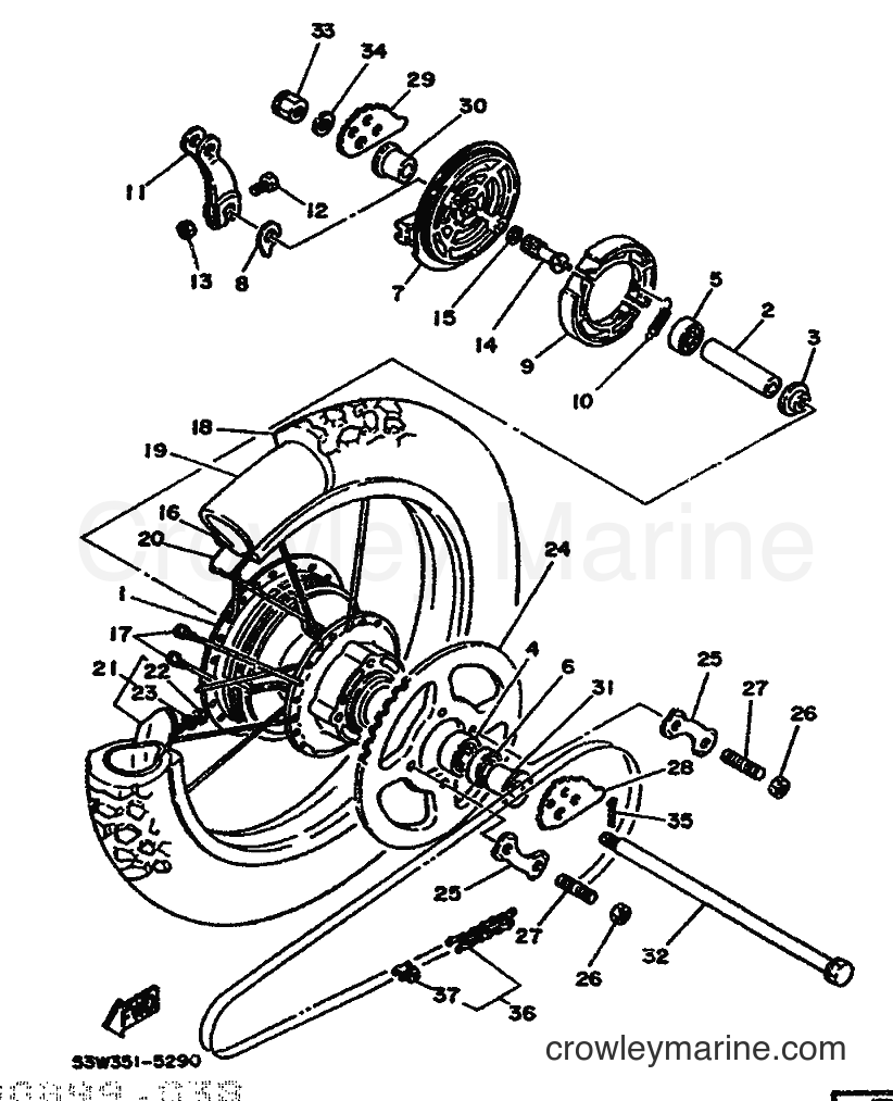 1986 Scooter DT80LC - DT80LC (53W) [999] - REAR WHEEL