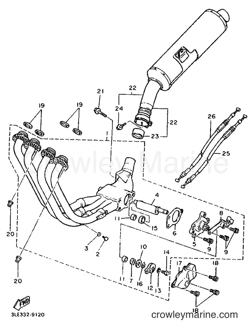 Yamaha Motors FZR1000 (3LF2) [999] - EXHAUST