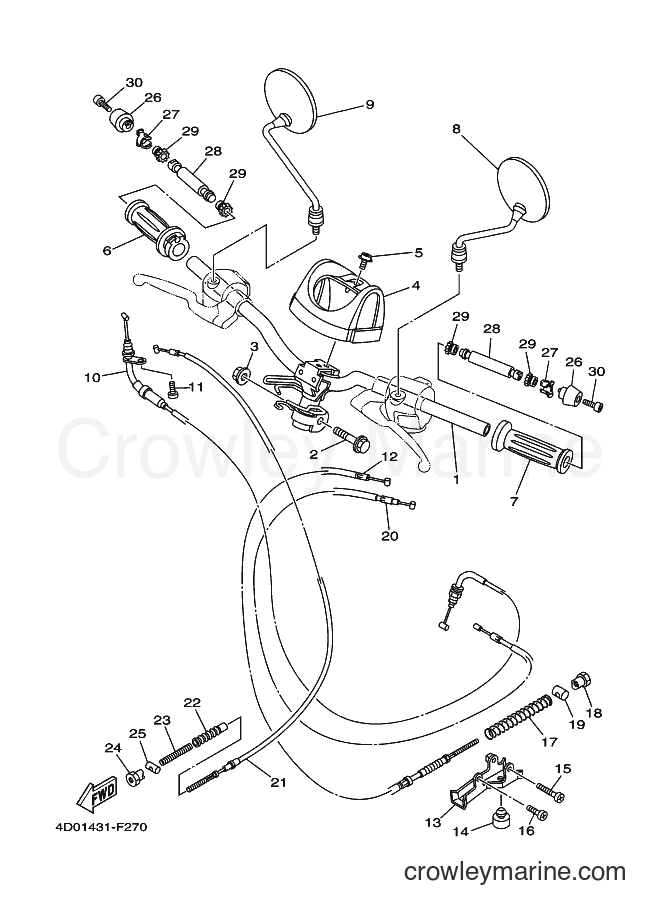 Yamaha Motors CT-115D (4D01) [010] - STEERING HANDLE & CABLE