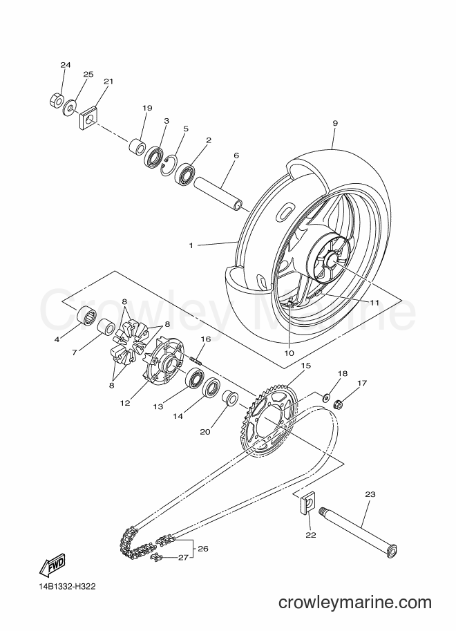 Yamaha Motors YZF-R1 (14B2) [010] - REAR WHEEL