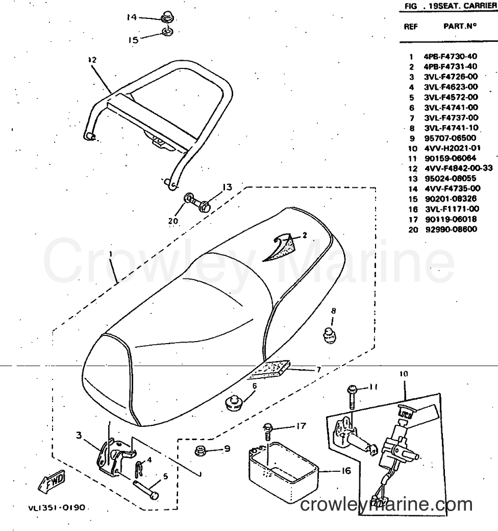 1997 Scooter CW50 - CW50 (4VV9) [999] - SEAT & CARRIER