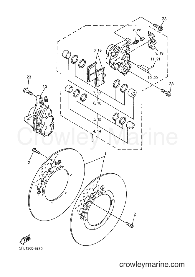 Yamaha Motors YZF-R7 (5FL1) [010] - FRONT BRAKE CALIPER