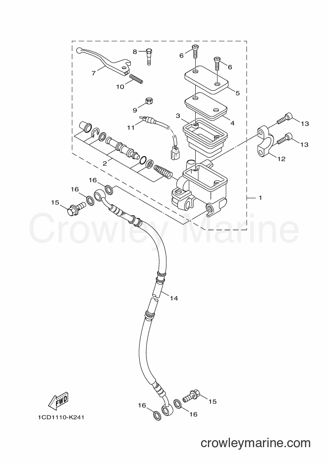 Yamaha Motors YW50F (1CD2) [010] - FRONT MASTER CYLINDER