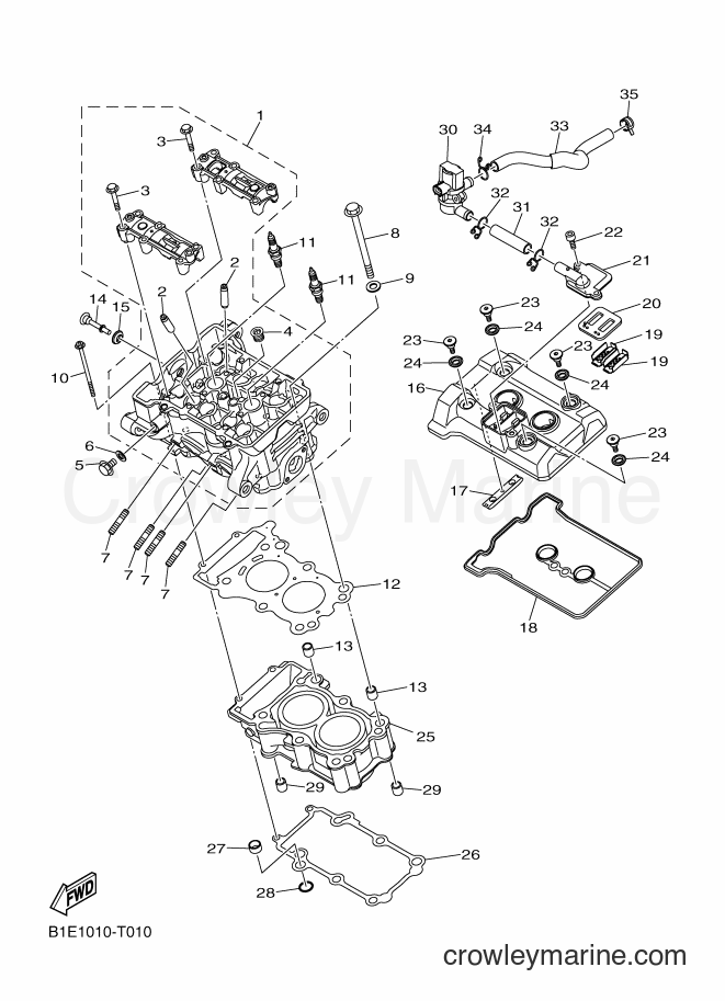 Yamaha Motors MTN250-A (B2E1) [010] - CYLINDER HEAD