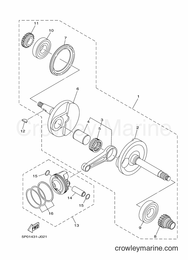2011 Scooter AT135C - AT135C (5P08) [010] - CRANKSHAFT & PISTON