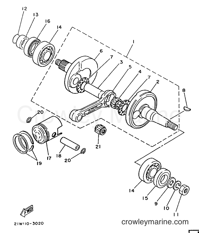 Yamaha Motors PW80K (21W) [999] - CRANKSHAFT & PISTON