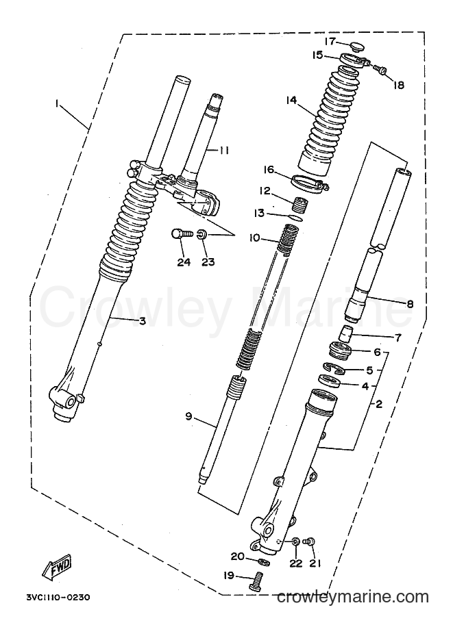 1991 Dirt Bike RT180 - RT180 (4BN1) [010] - FRONT FORK