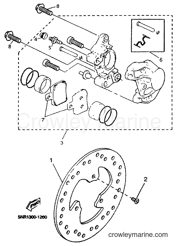 2001 Scooter YP125E - YP125E (5NR1) [010] - REAR BRAKE CALIPER
