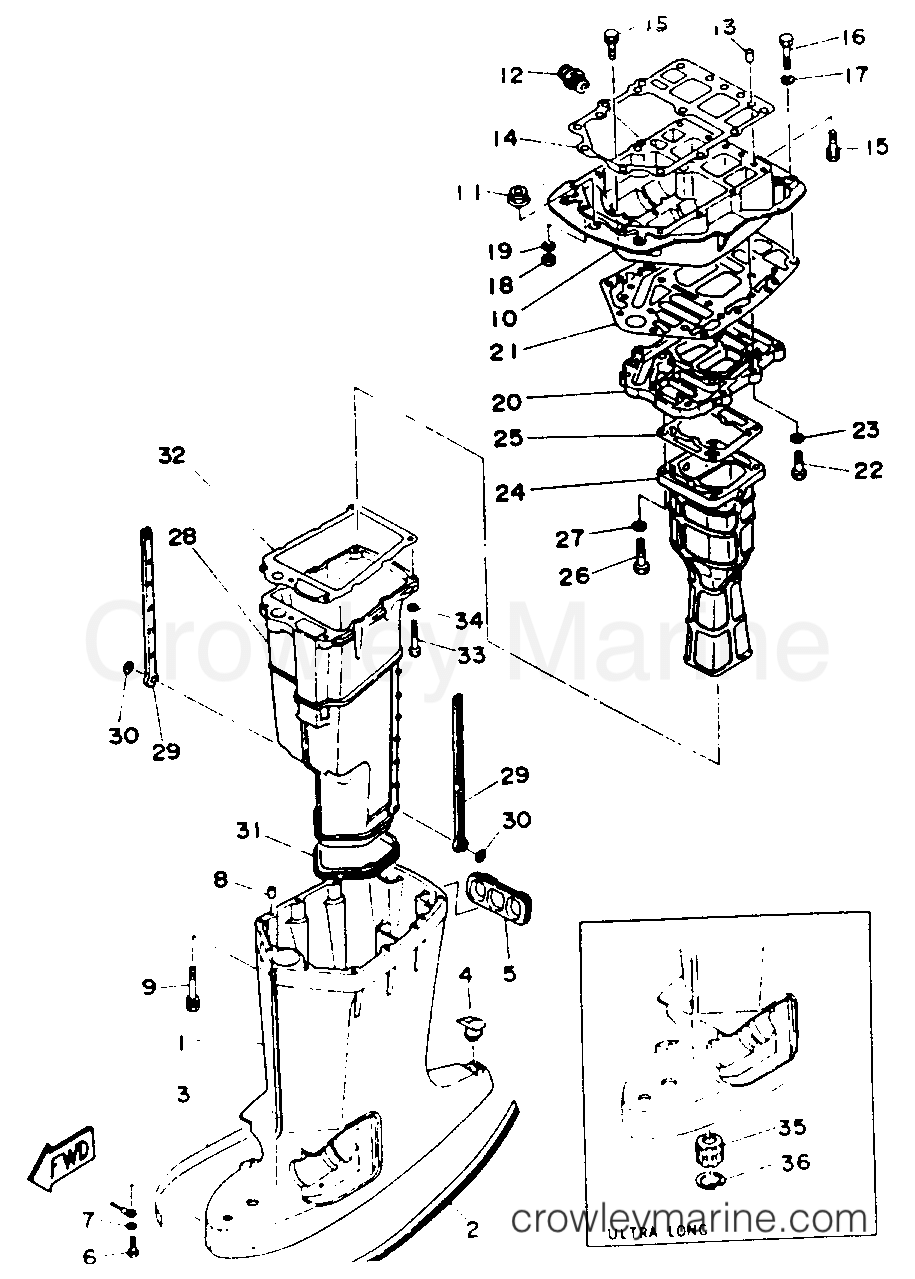 Yamaha Motors 115TXRR - UPPER CASING
