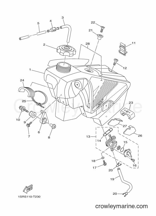 Yamaha Motors YZ125 (1SRT) [010] - FUEL TANK