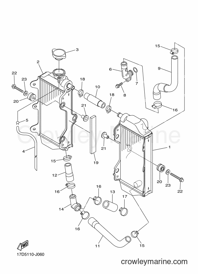 2011 Dirt Bike YZ250F - YZ250F (17DE) [010] - RADIATOR & HOSE