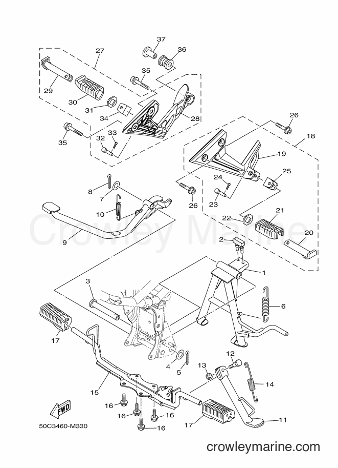 2013 Scooter T135HC - T135HC (50C3) [010] - STAND & FOOTREST