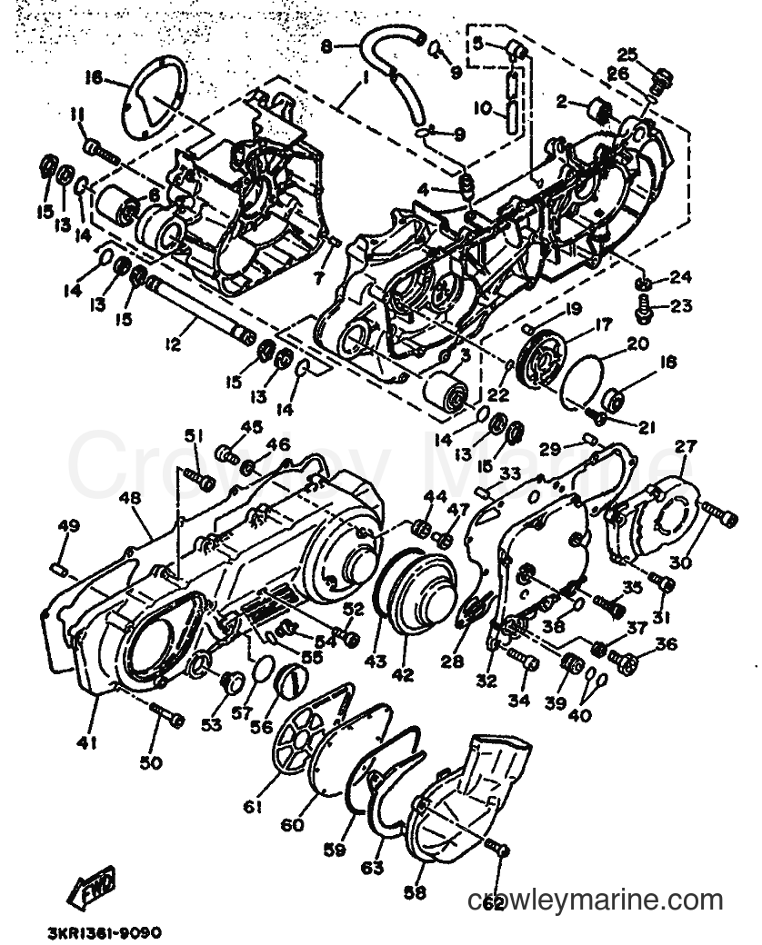 1993 Scooter XC125 - XC125 (3TE4) [999] - CRANKCASE