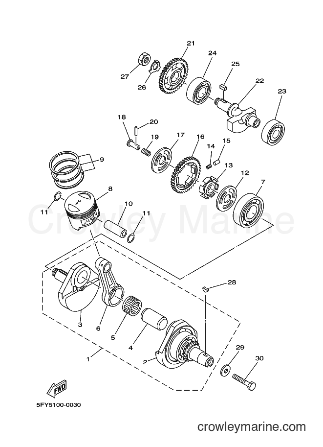 2004 Dirt Bike TW200E - TW200E (5FYN) [010] - CRANKSHAFT & PISTON