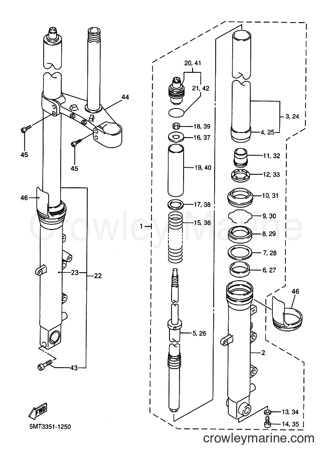 2002 Sport Bike YZF-R6 - YZF-R6 (5MTB) [020] - FRONT FORK