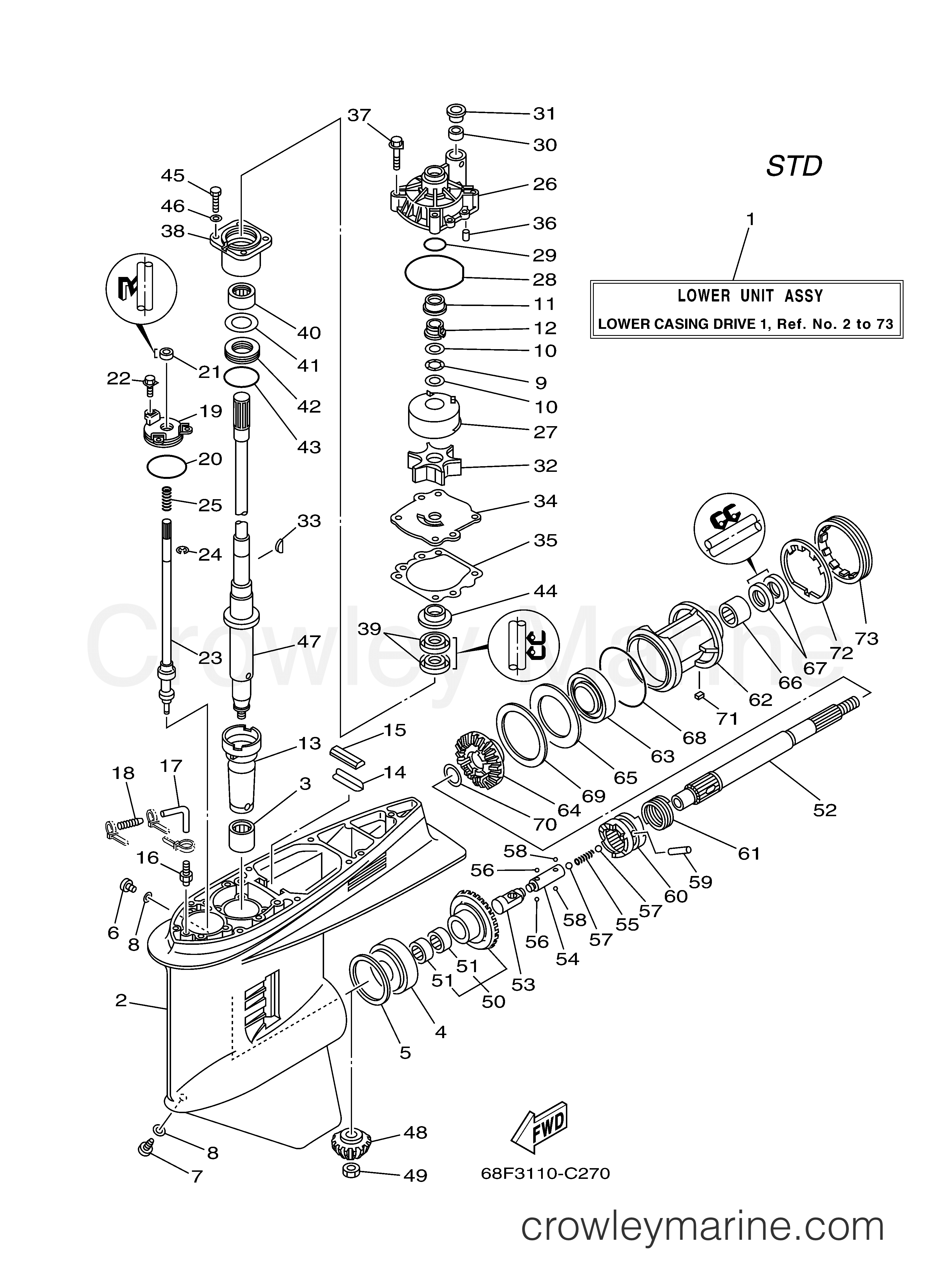 Yamaha Motors Z200TXRC - LOWER CASING DRIVE 1