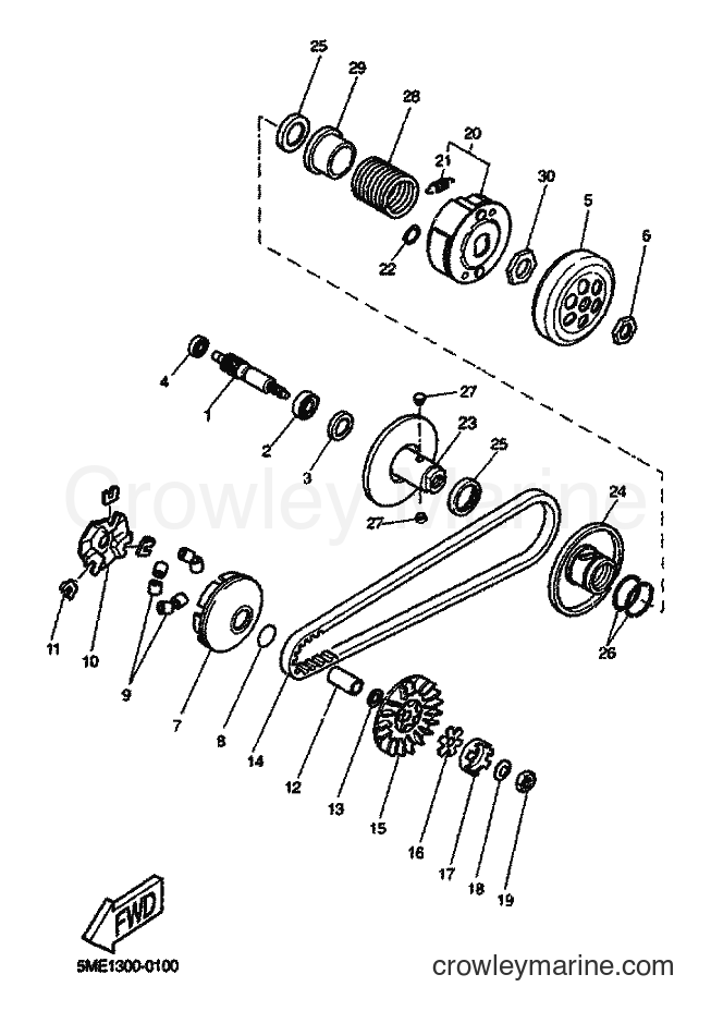 2001 Scooter YQ100 - YQ100 (5ME4) [030] - CLUTCH