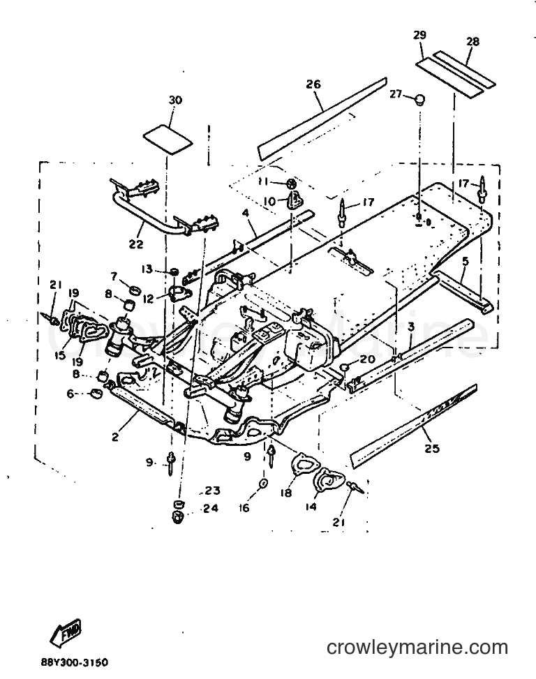 1993 Snowmobile PZ480ST - PZ480ST (88Y3) [010] - FRAME
