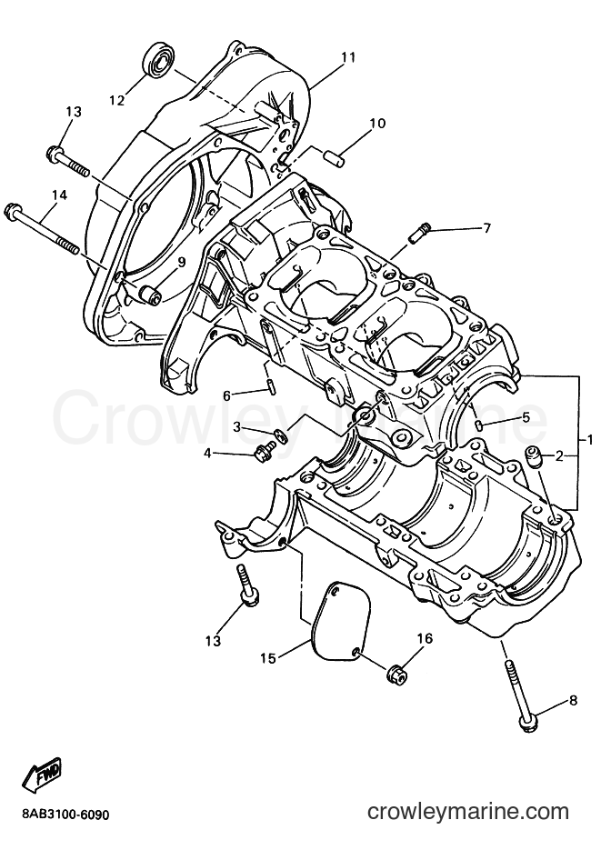 Yamaha Motors VX500 (8AB3) [010] - CRANKCASE