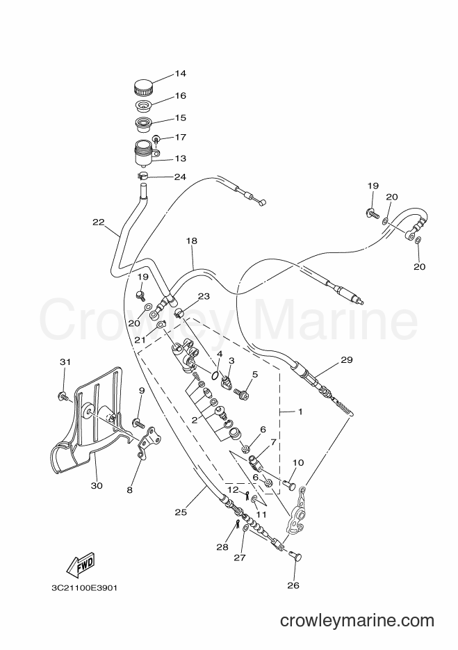 2008 ATV YFM450FAS - YFM450FAS (3C2E) [010] - REAR MASTER CYLINDER
