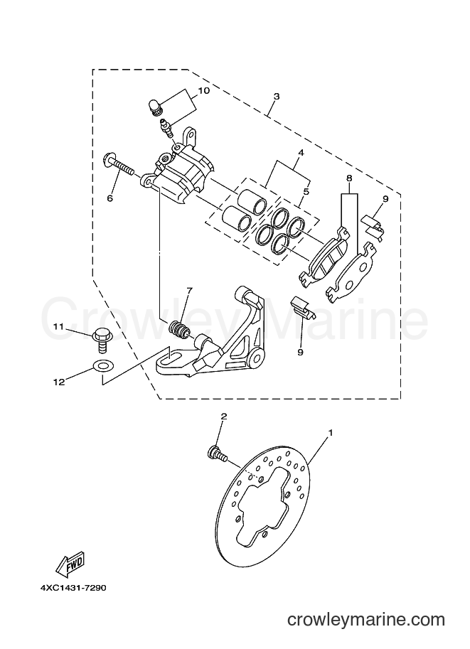 1998 Maxi-Scooter STR126A - STR126A (5BD1) [010] - REAR BRAKE CALIPER