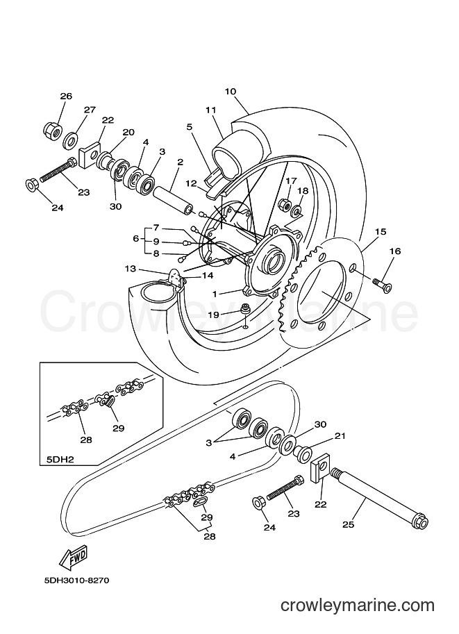 Yamaha Motors YZ125 (5DH3) [010] - REAR WHEEL