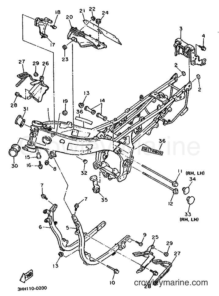 1990 Sport Bike FZR600 - FZR600 (3HH5) [010] - FRAME