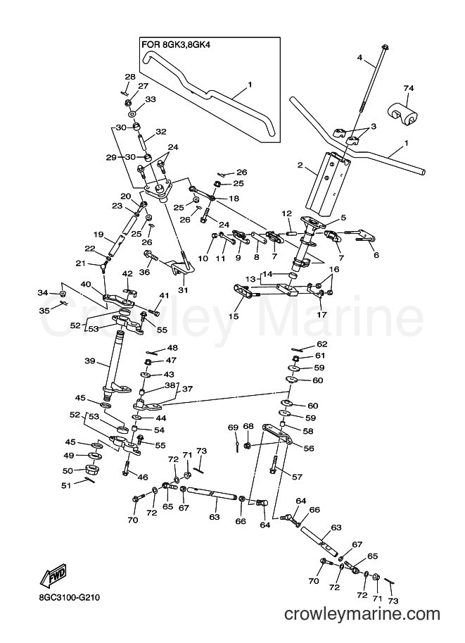 2008 Snowmobile RPZ50 - RPZ50 (8GC3) [020] - STEERING
