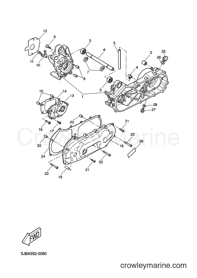 Yamaha Motors YH50 (5LD5) [020] - CRANKCASE