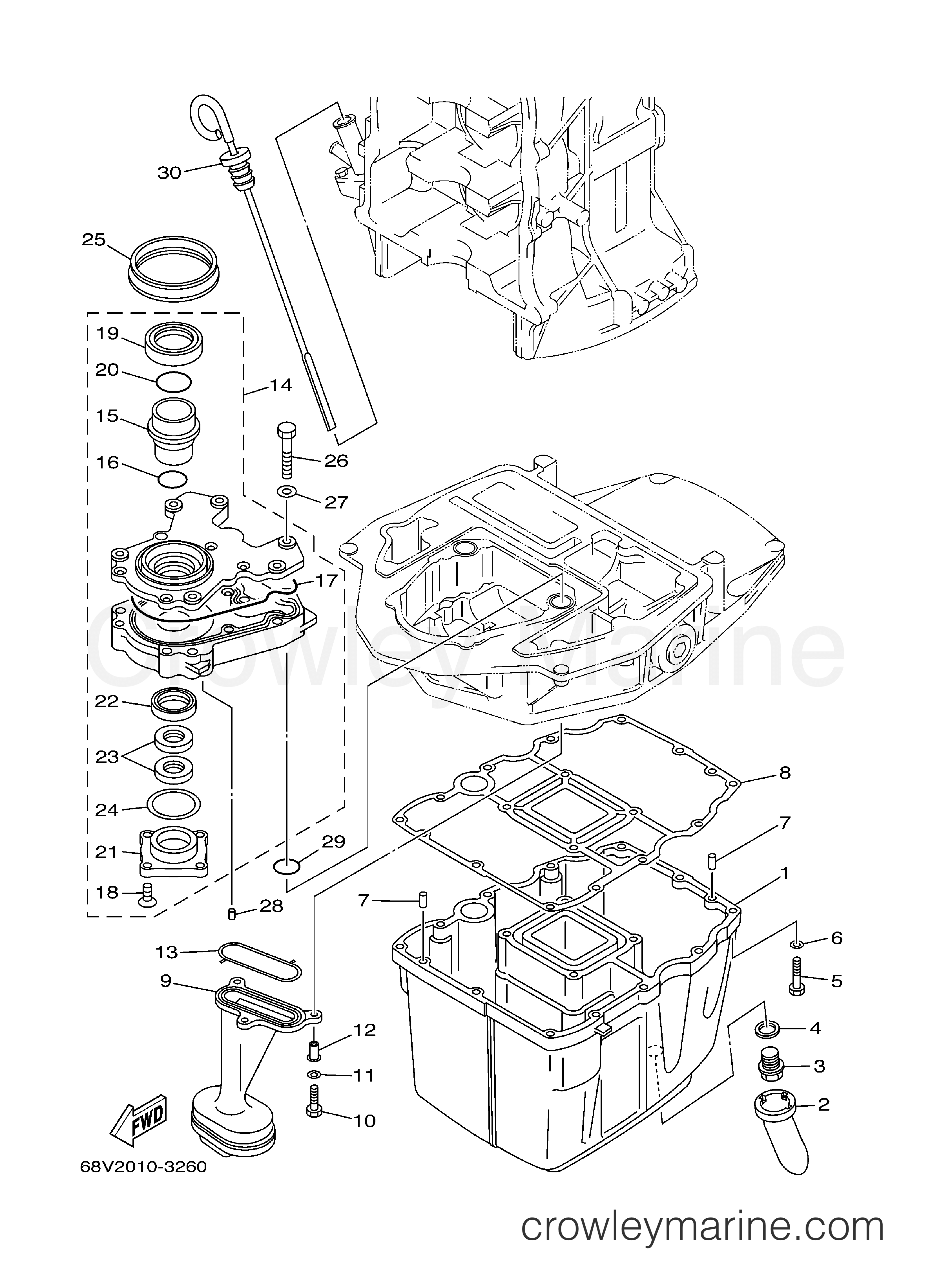 Yamaha Motors F90TLRB - OIL PAN