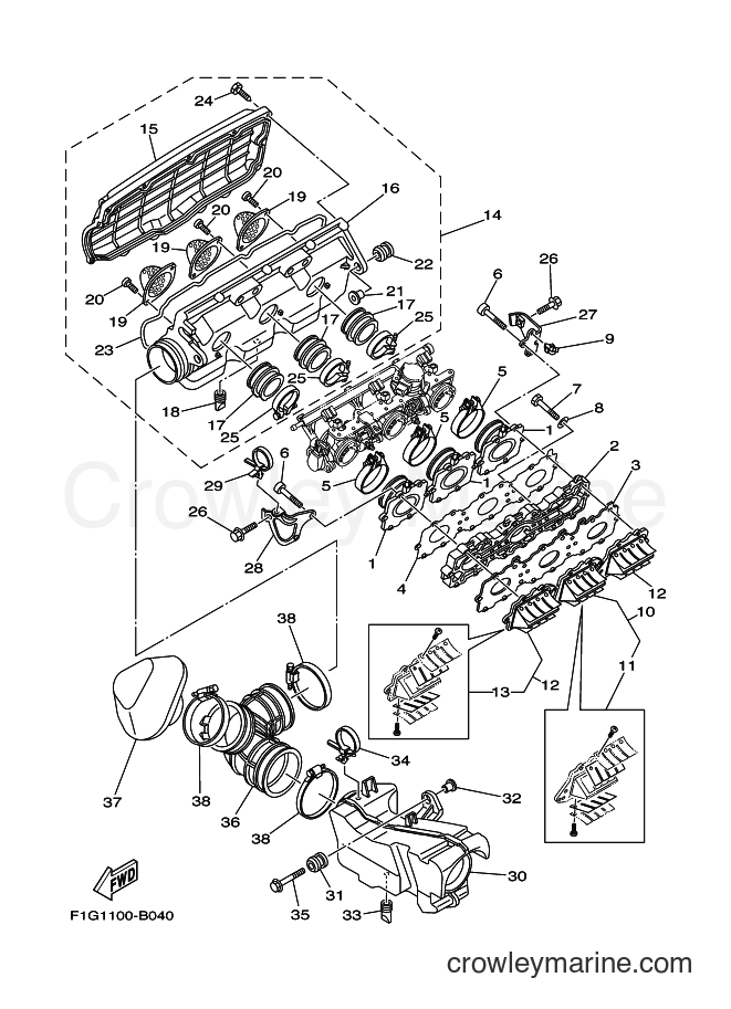 Yamaha Motors GP1300R (F1G5) [01A] - INTAKE