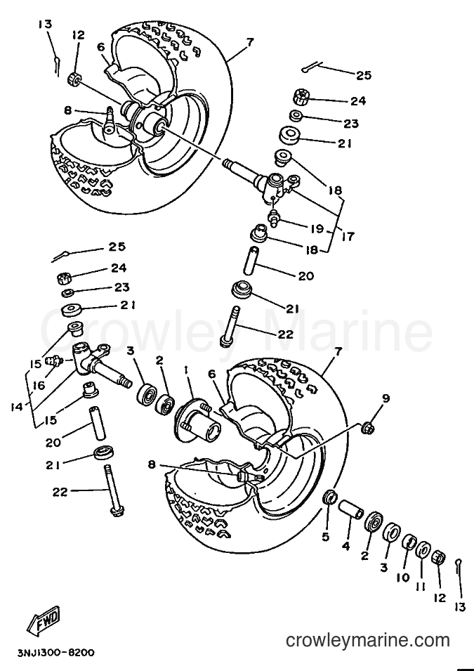 1988 ATV YF60 - YF60 (3NJ1) [999] - FRONT WHEEL