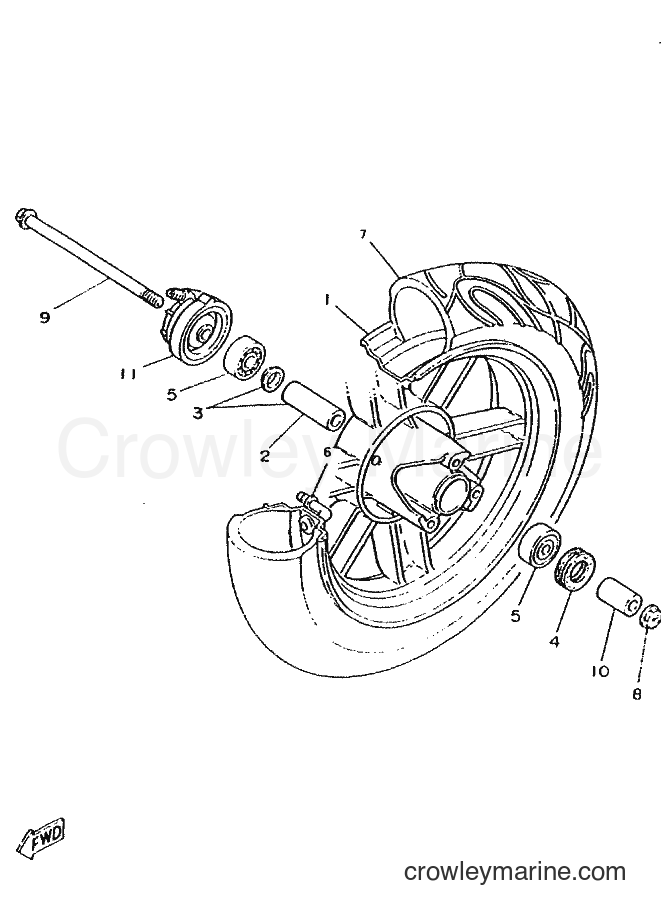 1998 Scooter CW50 - CW50 (4RW3) [020] - FRONT WHEEL
