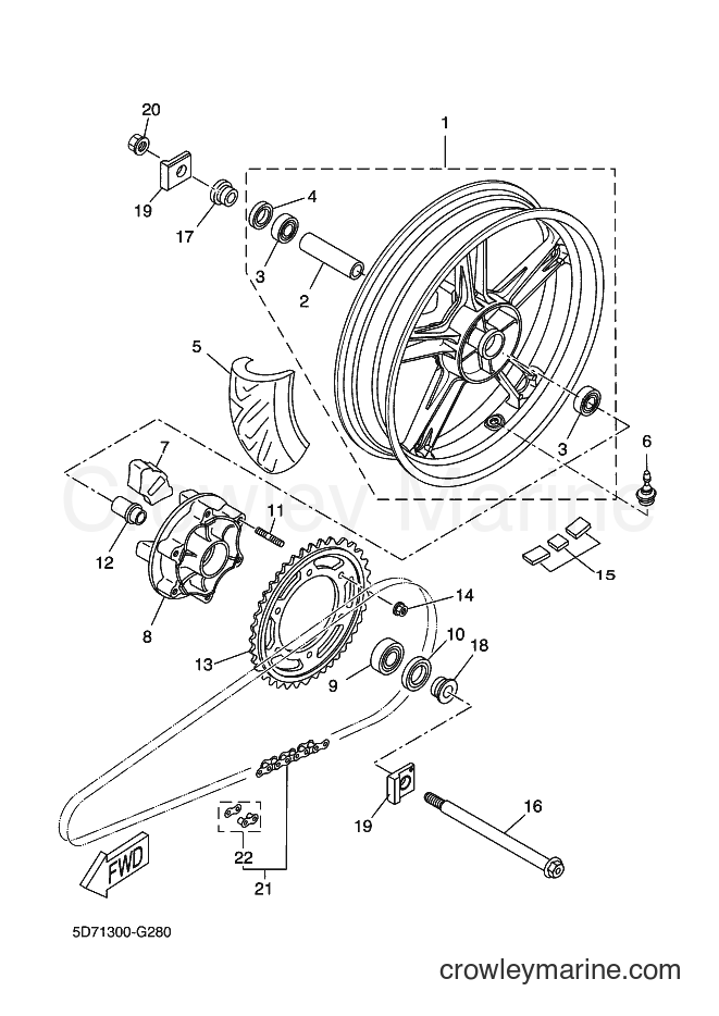 Yamaha Motors YZF-R125 (5D7B) [010] - REAR WHEEL