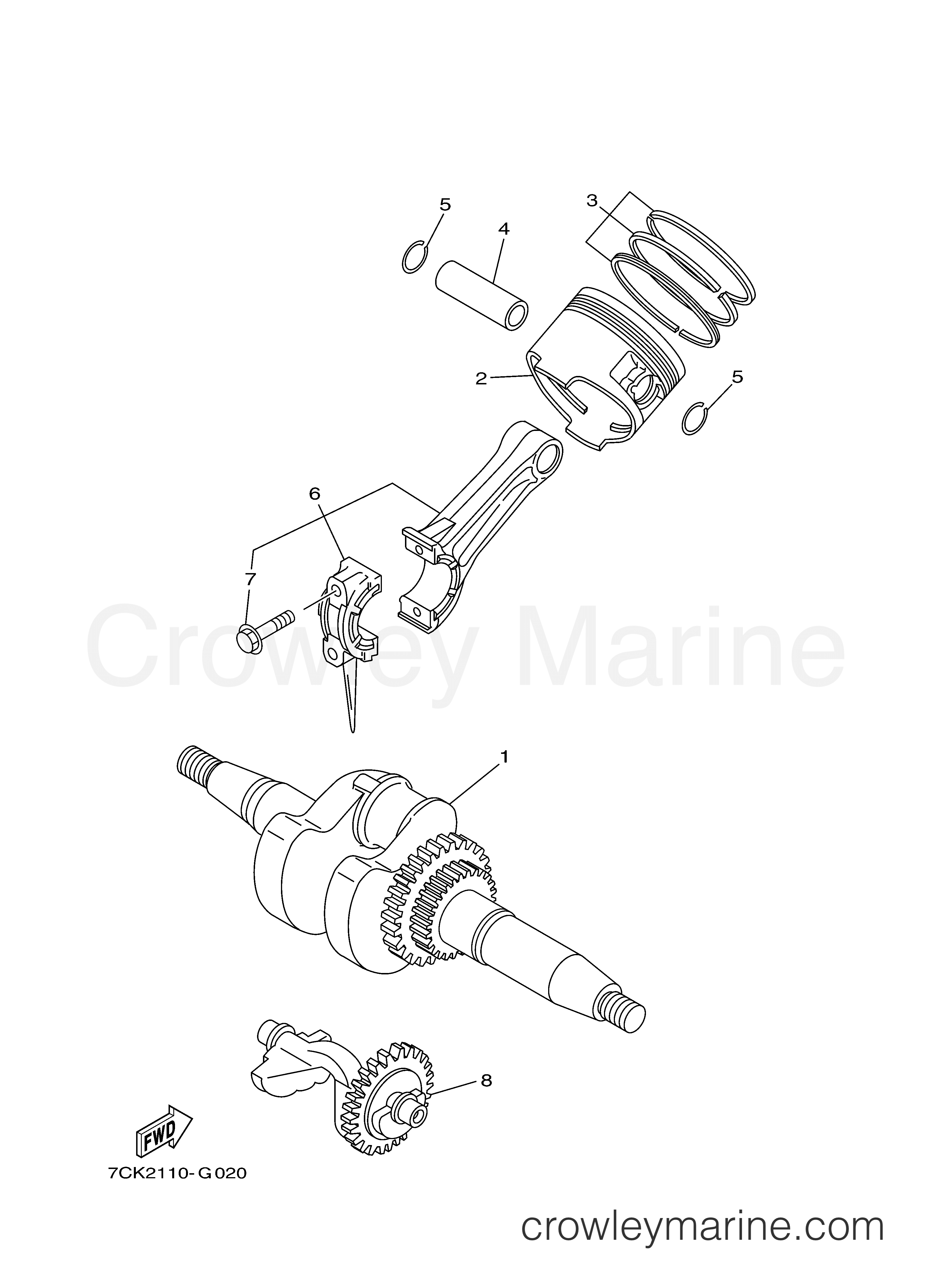 Yamaha Motors EF6300ISDE - CRANKSHAFT PISTON