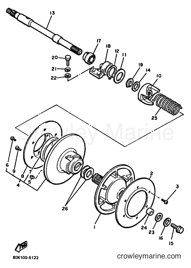 1989 Snowmobile PZ480FXN - PZ480FXN (86F2) [010] - SECONDARY SHEAVE