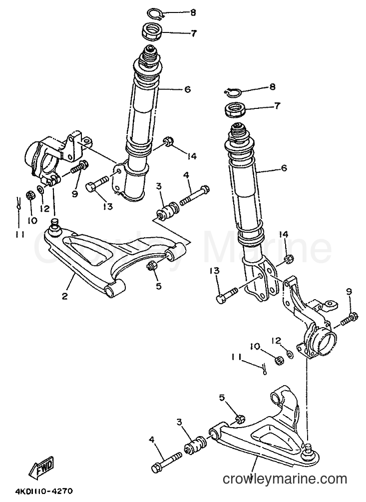 1994 ATV YFB250FW - YFB250FW (4KD2) [010] - FRONT SUSPENSION & WHEEL