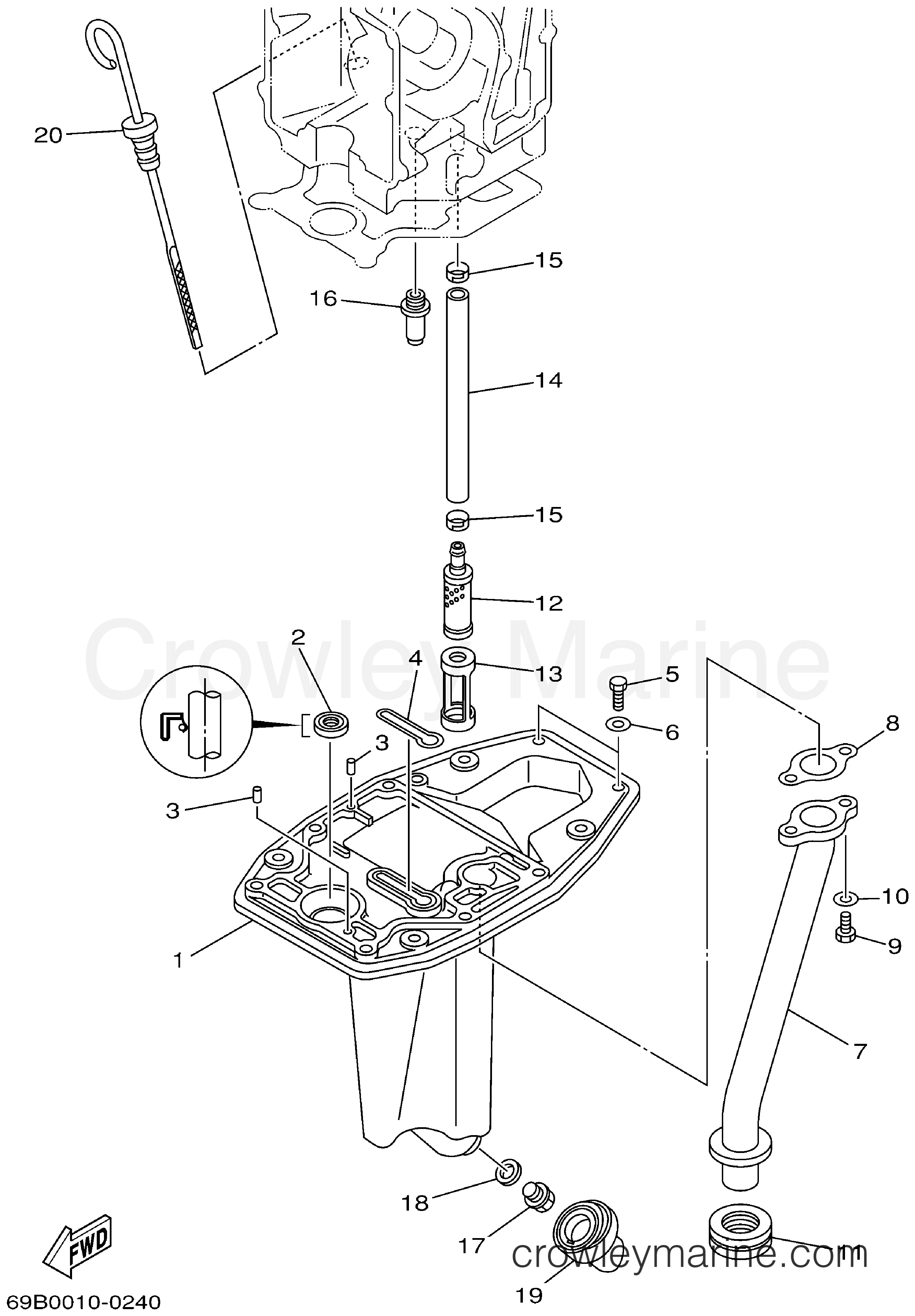 Yamaha Motors F15PLRA - OIL PAN
