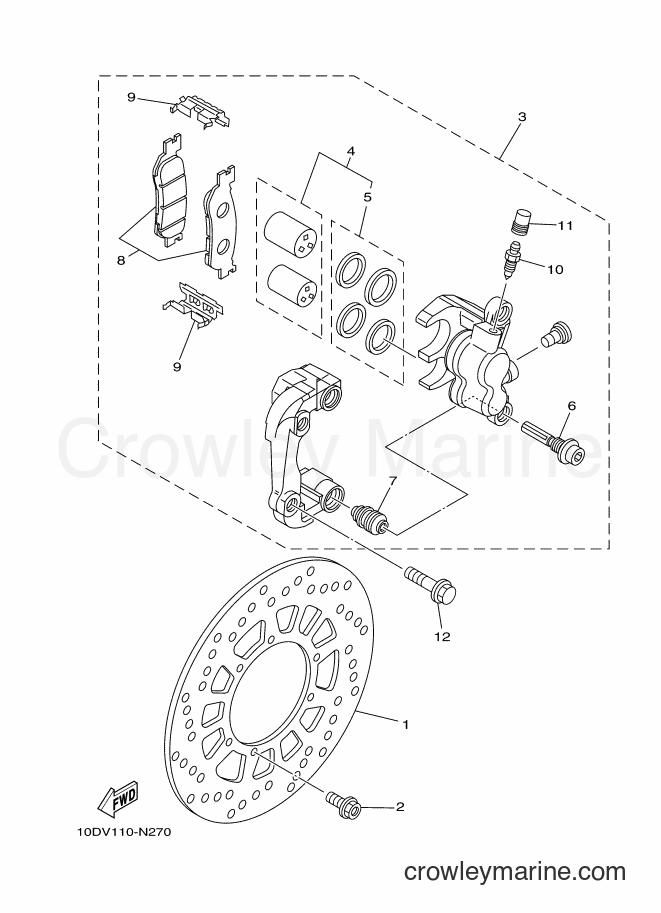 2018 Dirt Bike TW200E - TW200E (B75C) [010] - FRONT BRAKE CALIPER