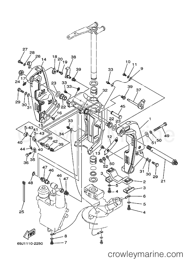 Yamaha Motors F225A (69J1) [040] - BRACKET 1