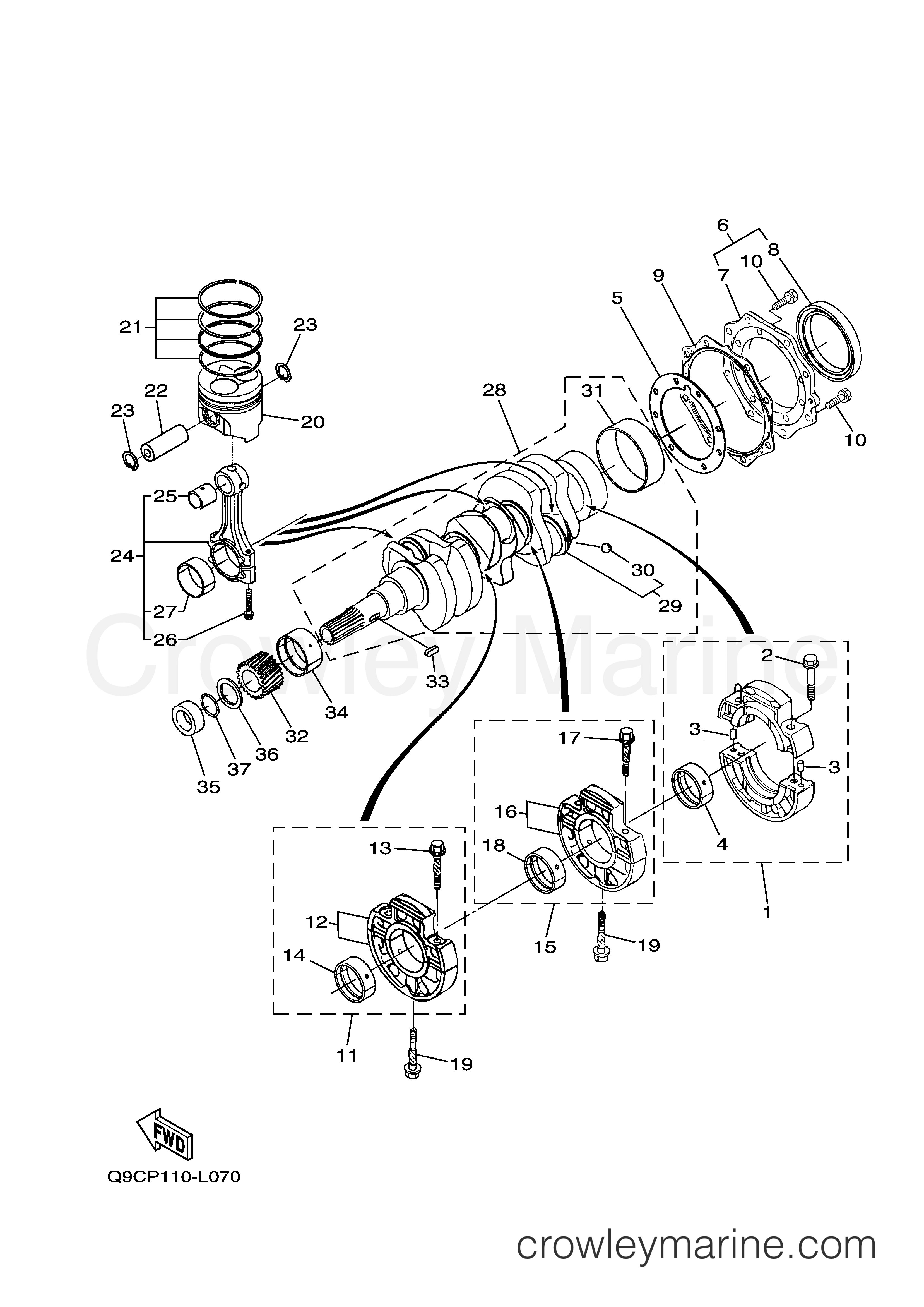 Yamaha Motors EDL11000SDE - CRANKSHAFT PISTON