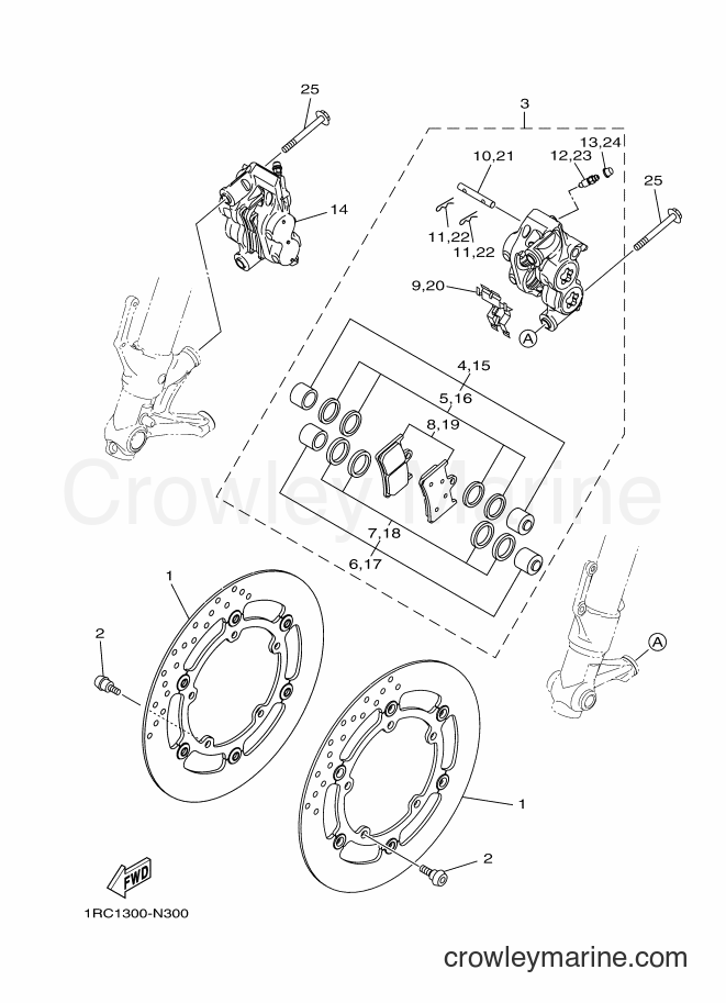 2014 Street Bike MT09 - MT09 (1RCD) [010] - FRONT BRAKE CALIPER