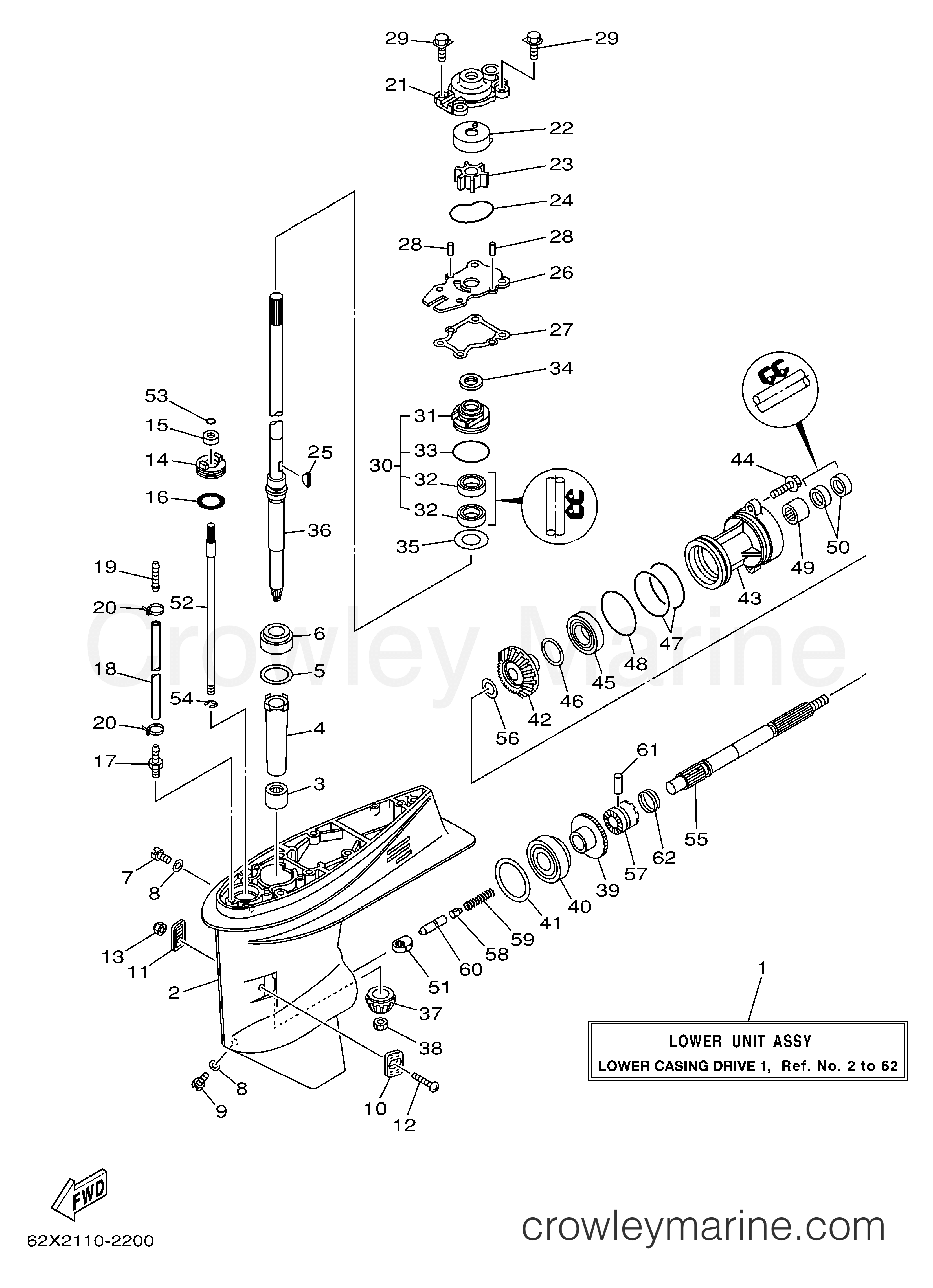 Yamaha Motors 40TLR - LOWER CASING DRIVE 1