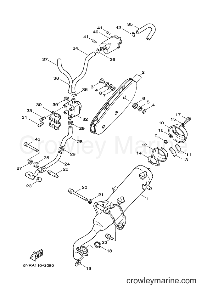 2008 Scooter XC125V - XC125V (5YRB) [010] - EXHAUST