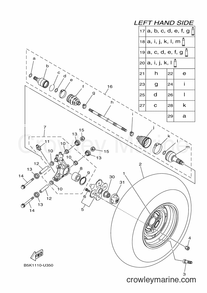 2019 ATV YFM700FWBD - YFM700FWBD (B5K3) [010] - REAR WHEEL