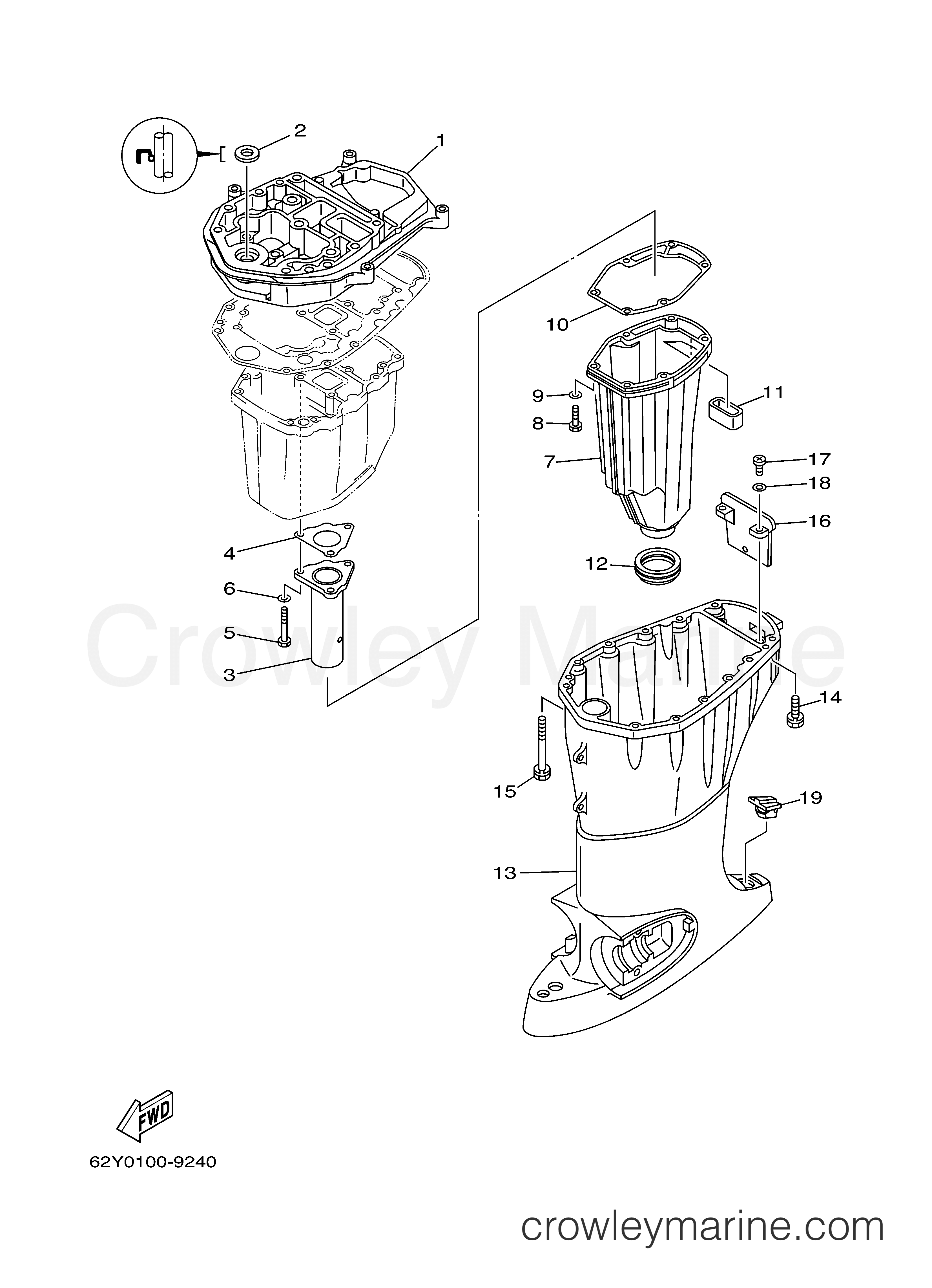 Yamaha Motors F50TLRY - UPPER CASING