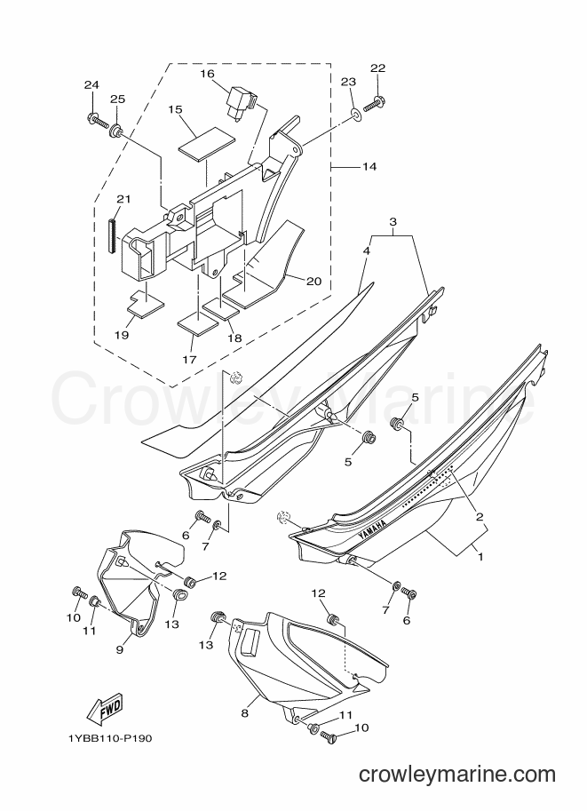 2015 Dirt Bike XT250 - XT250 (1YBD) [010] - SIDE COVER